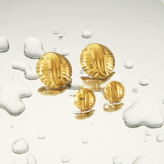 1 Pair Simple Style Round 304 Stainless Steel 18K Gold Plated Ear Studs By Trendy Jewels