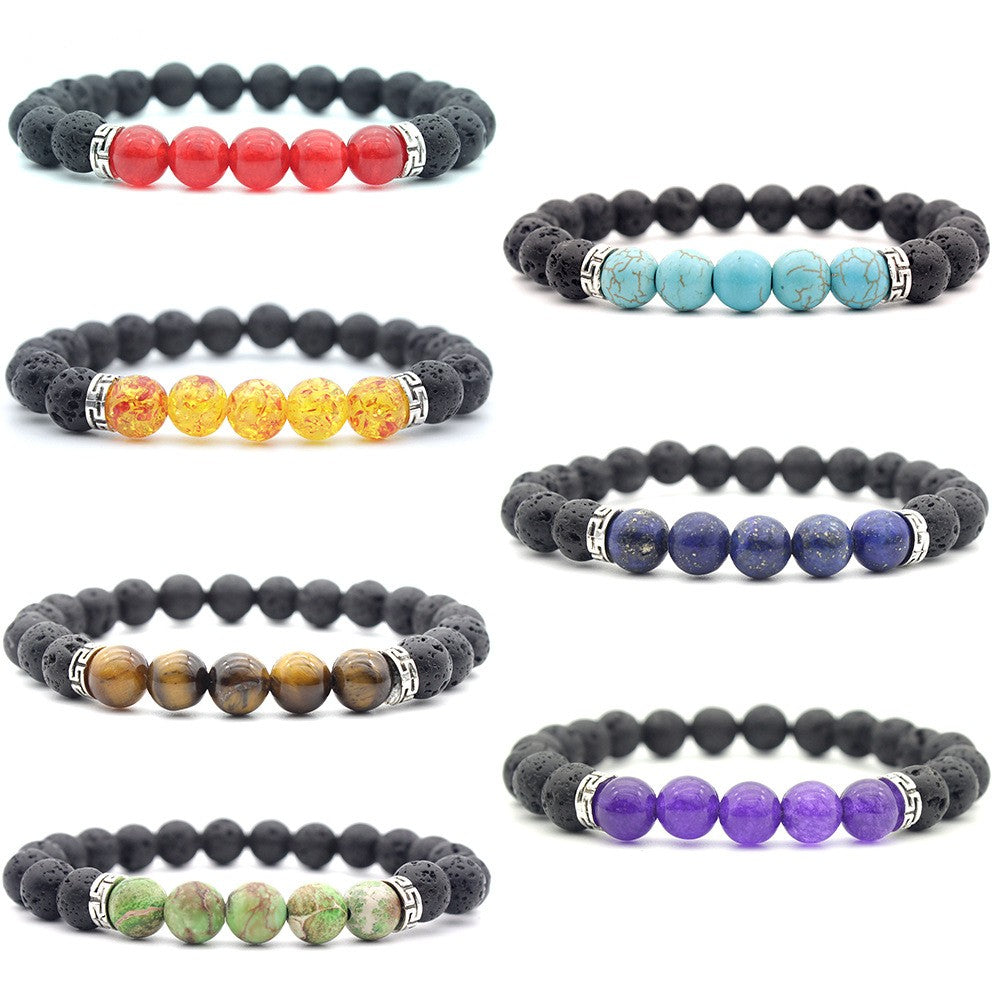 simple style colorful stone beaded unisex bracelets By Trendy Jewels