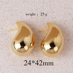 1 pair retro lady water droplets plating copper ear studs By Trendy Jewels