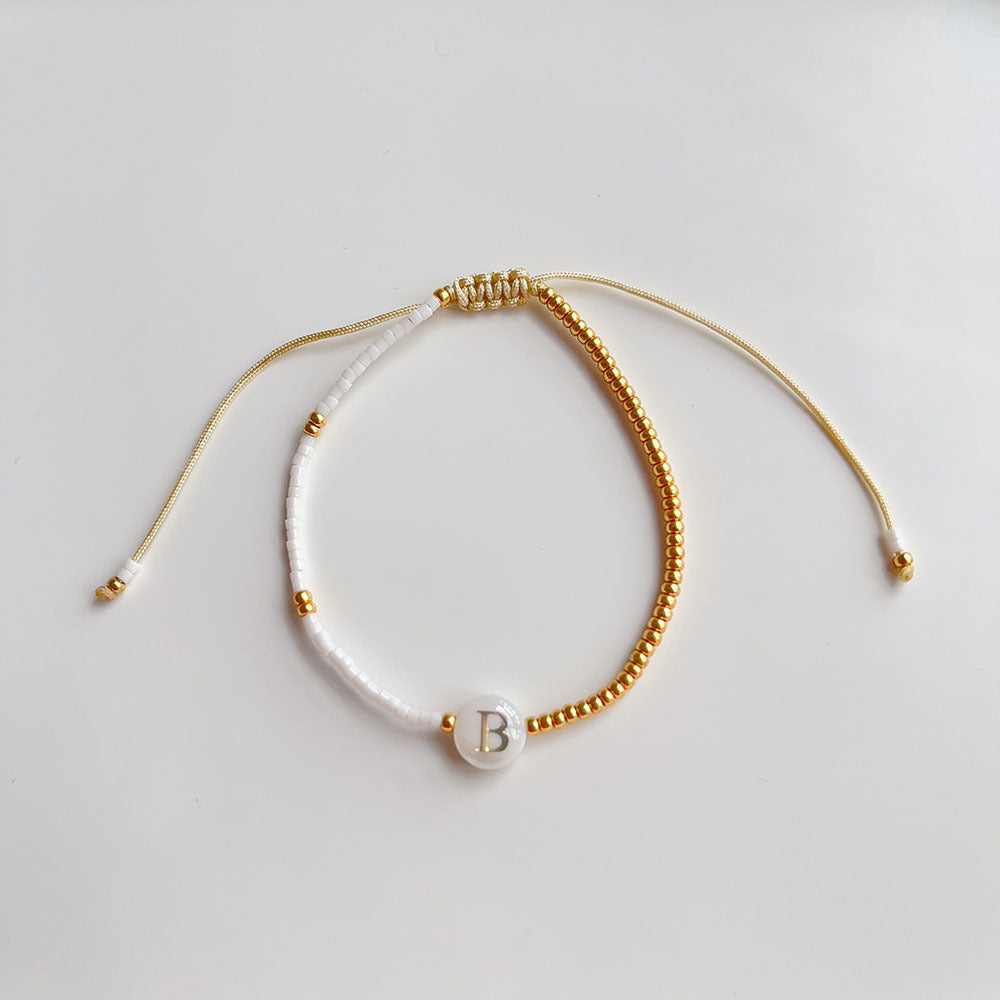 simple style letter glass bracelets By Trendy Jewels