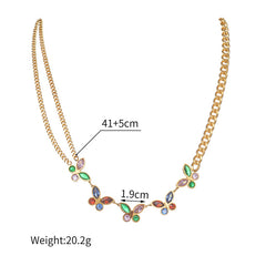 Steel 18K Gold Plated Simple Style Classic Style Plating Butterfly Necklace By Trendy Jewels