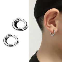 1 pair simple style round stainless steel ear clips By Trendy Jewels