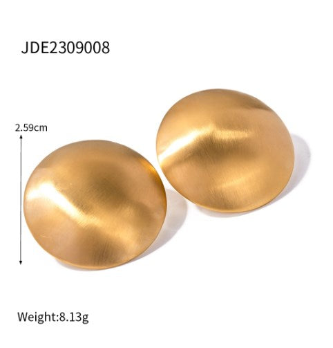 1 Pair IG Style Simple Style Round Stainless Steel 18K Gold Plated Ear Studs By Trendy Jewels