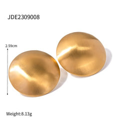 1 Pair IG Style Simple Style Round Stainless Steel 18K Gold Plated Ear Studs By Trendy Jewels