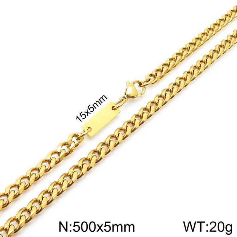 simple style streetwear geometric titanium steel men's bracelets necklace By Trendy Jewels
