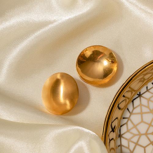 1 Pair IG Style Simple Style Round Stainless Steel 18K Gold Plated Ear Studs By Trendy Jewels