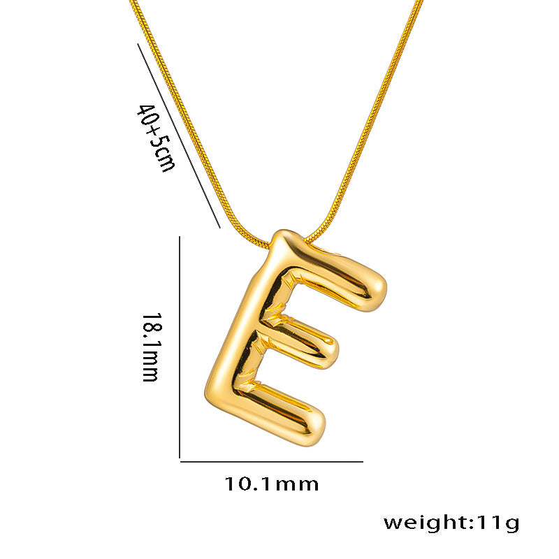 Titanium Steel Vintage Style Letter Plating Pendant Necklace By Trendy Jewels