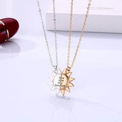 casual simple style sun alloy plating valentine's day couple pendant necklace By Trendy Jewels