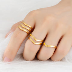simple style geometric stainless steel open rings By Trendy Jewels