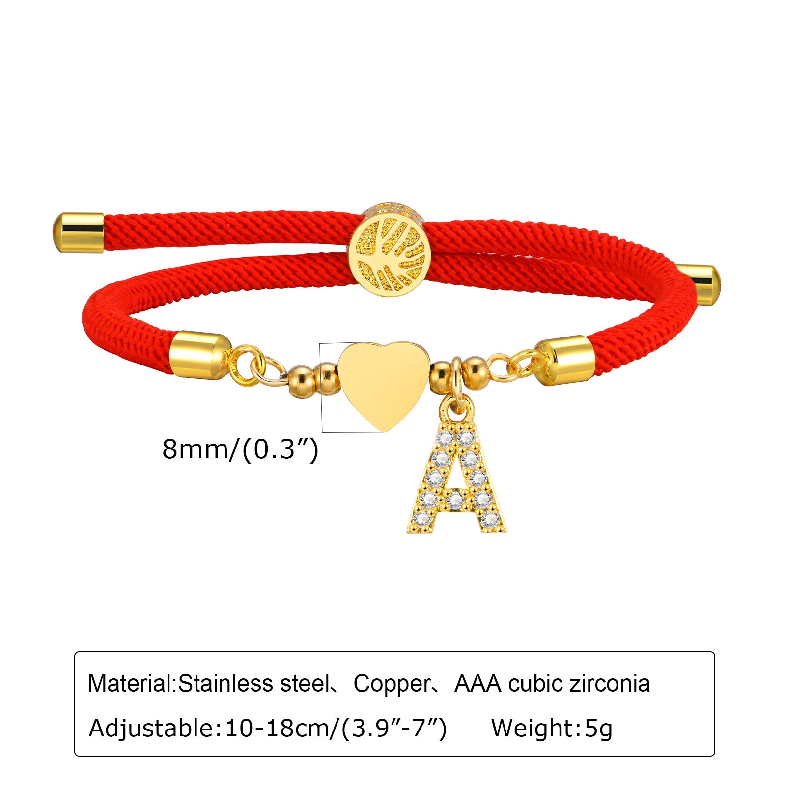 ig style letter rope copper zircon 18k gold plated women's drawstring bracelets By Trendy Jewels