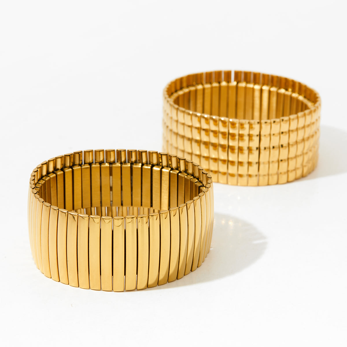 Modern Style Stripe 304 Stainless Steel 16K Gold Plated White Gold Plated Gold Plated Bangle In Bulk By Trendy Jewels