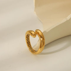 304 Stainless Steel 18K Gold Plated Vintage Style Simple Style Solid Color Rings Bracelets By Trendy Jewels