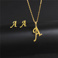 simple style letter stainless steel polishing no inlaid By Trendy Jewels