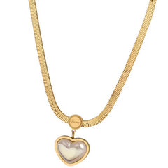 sweet heart shape titanium steel plating 18k gold plated earrings necklace By Trendy Jewels