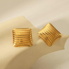 1 Pair Simple Style Commute Geometric 304 Stainless Steel 18K Gold Plated Ear Studs By Trendy Jewels