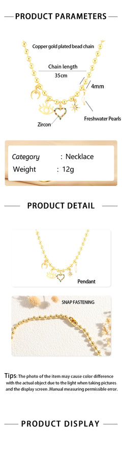 Copper 18K Gold Plated Simple Style Heart Shape Zircon Choker By Trendy Jewels