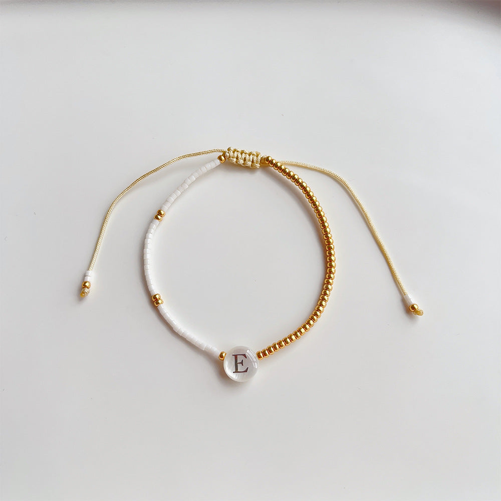 simple style letter glass bracelets By Trendy Jewels