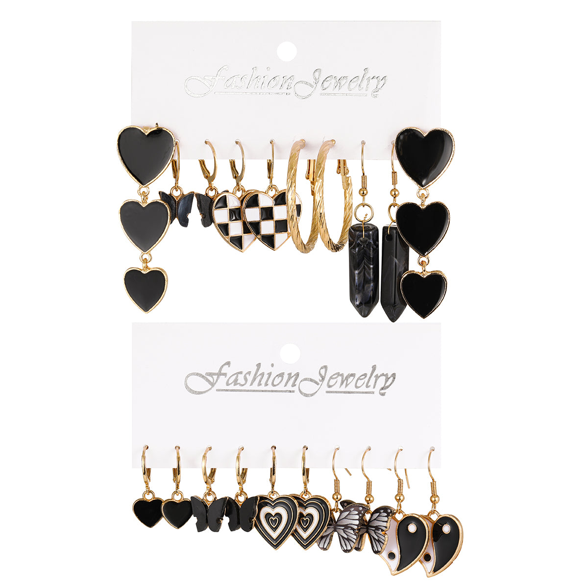 1 set retro ethnic style gossip heart shape butterfly arylic alloy earrings By Trendy Jewels