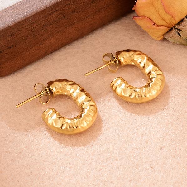 1 Pair Casual Vintage Style Twist Stainless Steel Earrings By Trendy Jewels