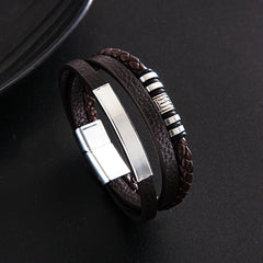 original design solid color pu leather men's bracelets By Trendy Jewels