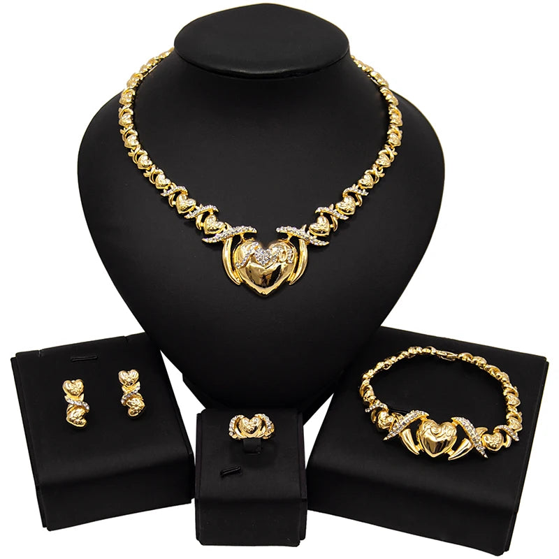 I Love You Jewelry Set American Diamond XOXO Europe Fashion Loving Heart Jewelry Set By Trendy Jewels