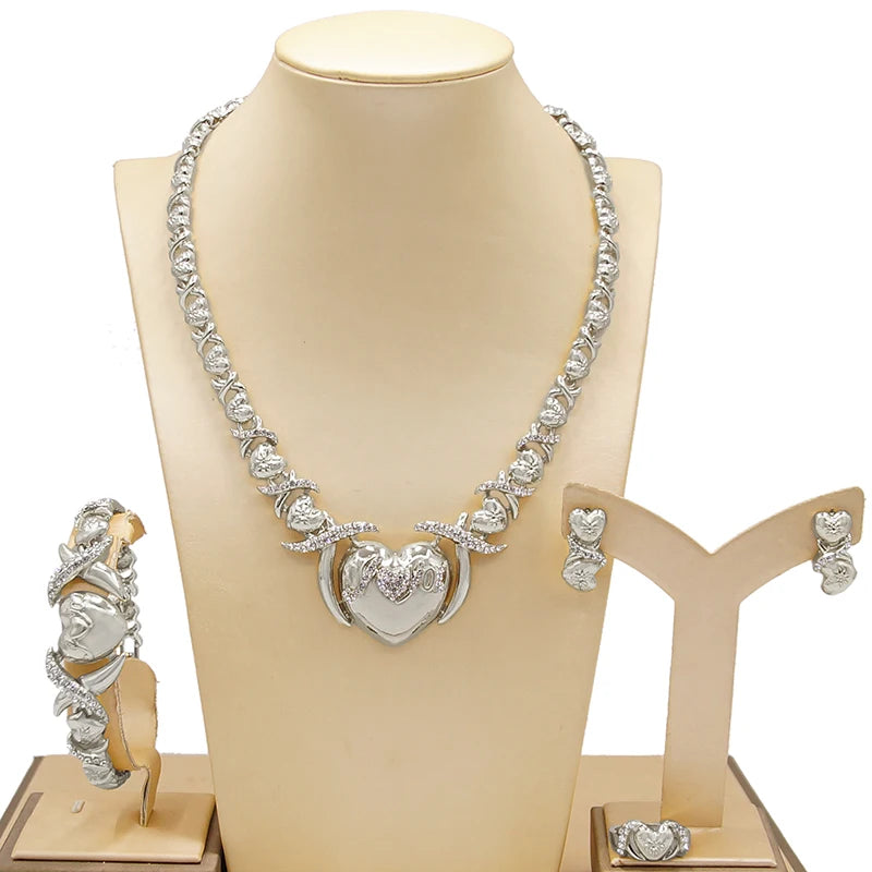 I Love You Jewelry Set American Diamond XOXO Europe Fashion Loving Heart Jewelry Set By Trendy Jewels