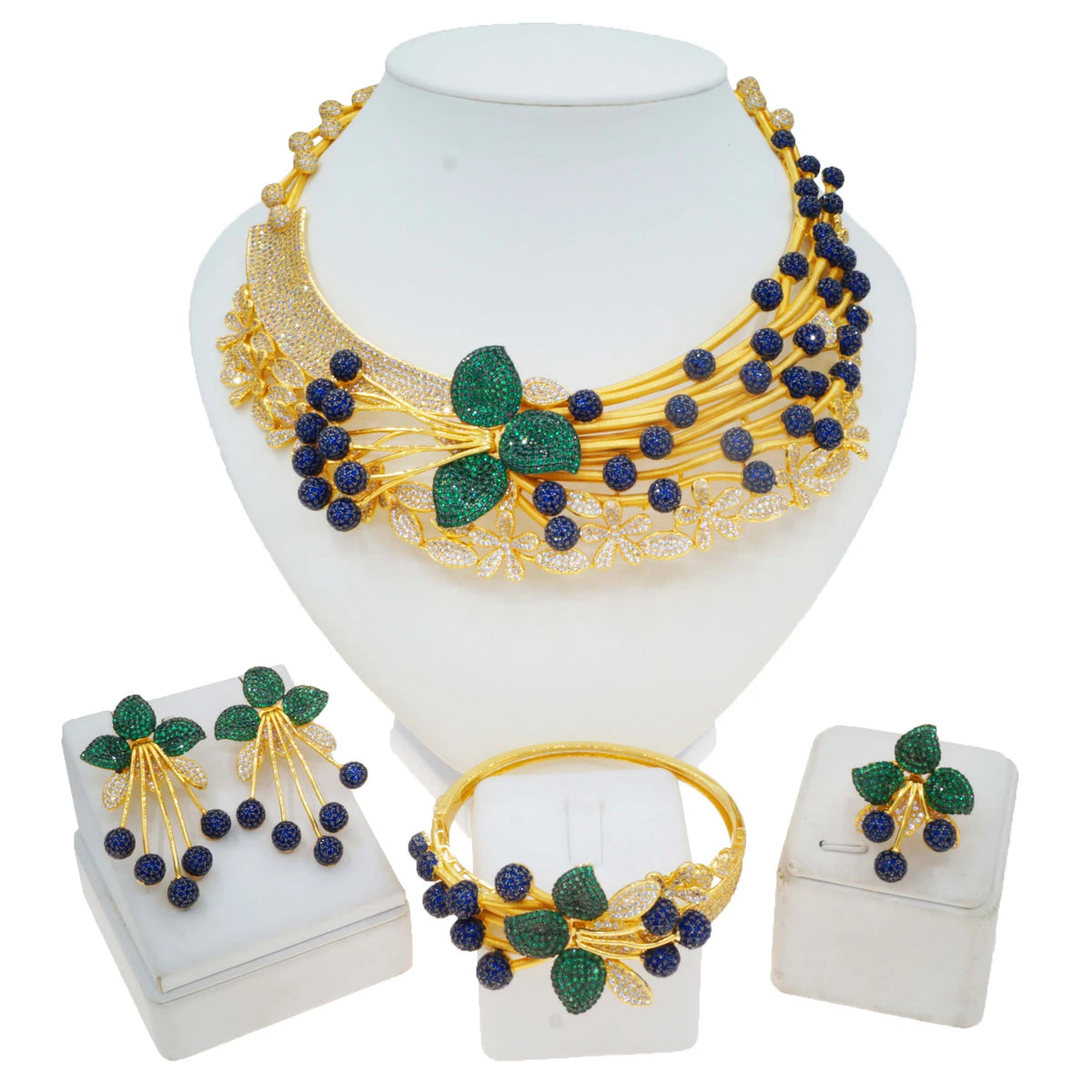 Wedding Gold Jewelry Set Beautiful Multi Color BeadsJewelry Sets Cheap Women's Festival By Trendy Jewels