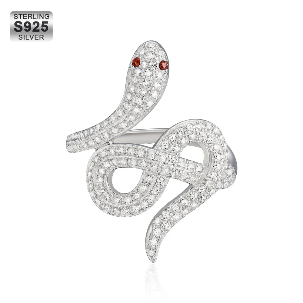 S 925 silver styles cz irregular enamel bulk wire wrapped jewelry snake ring for women By Trendy Jewels