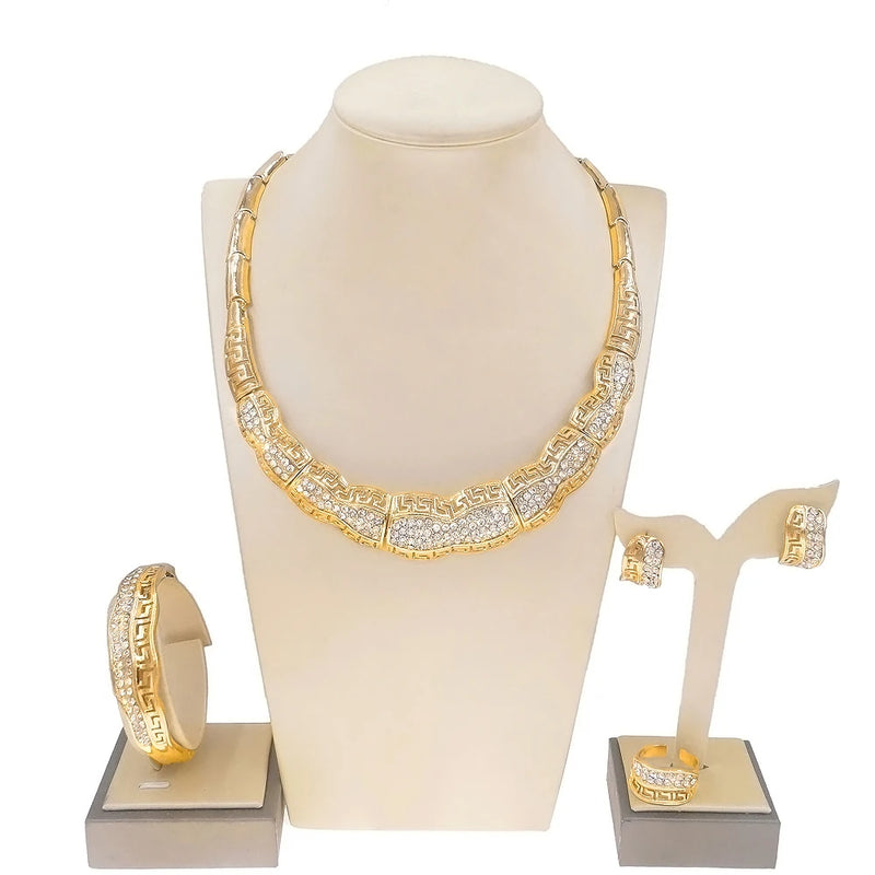 Mother's Day Gift High Quality 18K Gold Plated MOM Jewelry Set Latest Italian Costume Simple Bridal Jewelry Sets By Trendy Jewels