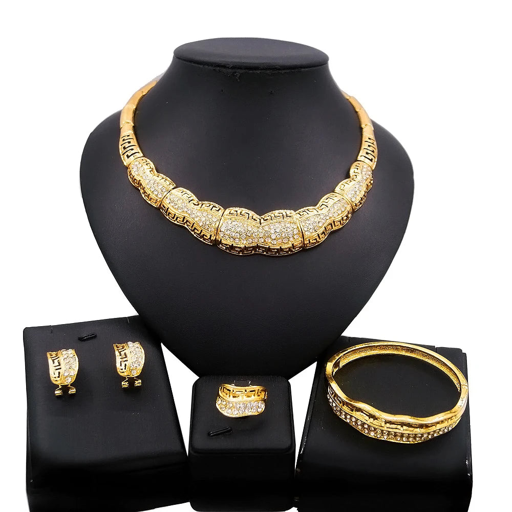 Mother's Day Gift High Quality 18K Gold Plated MOM Jewelry Set Latest Italian Costume Simple Bridal Jewelry Sets By Trendy Jewels