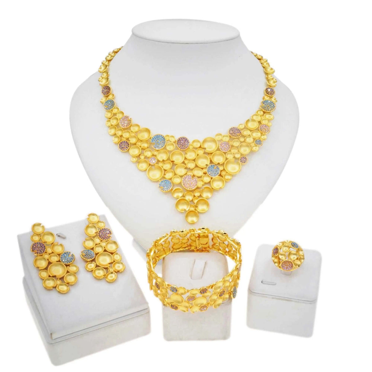 Wedding Gold Jewelry Set Fashion Silver Diamond Bead Jewelry Sets Latest Women's Birthday By Trendy Jewels