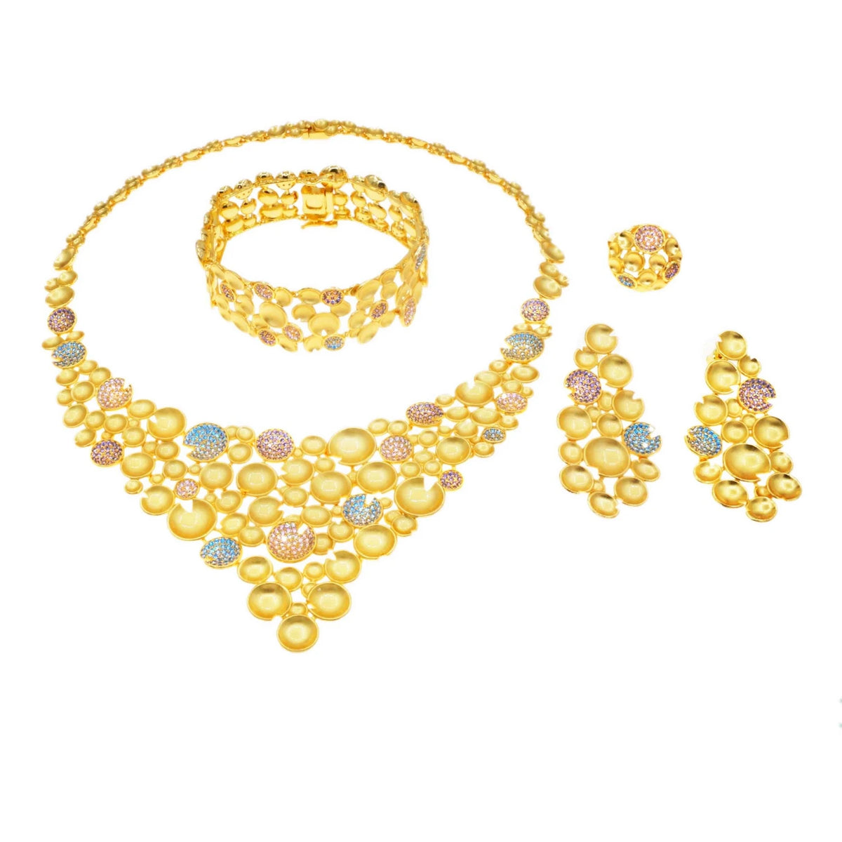 Wedding Gold Jewelry Set Fashion Silver Diamond Bead Jewelry Sets Latest Women's Birthday By Trendy Jewels