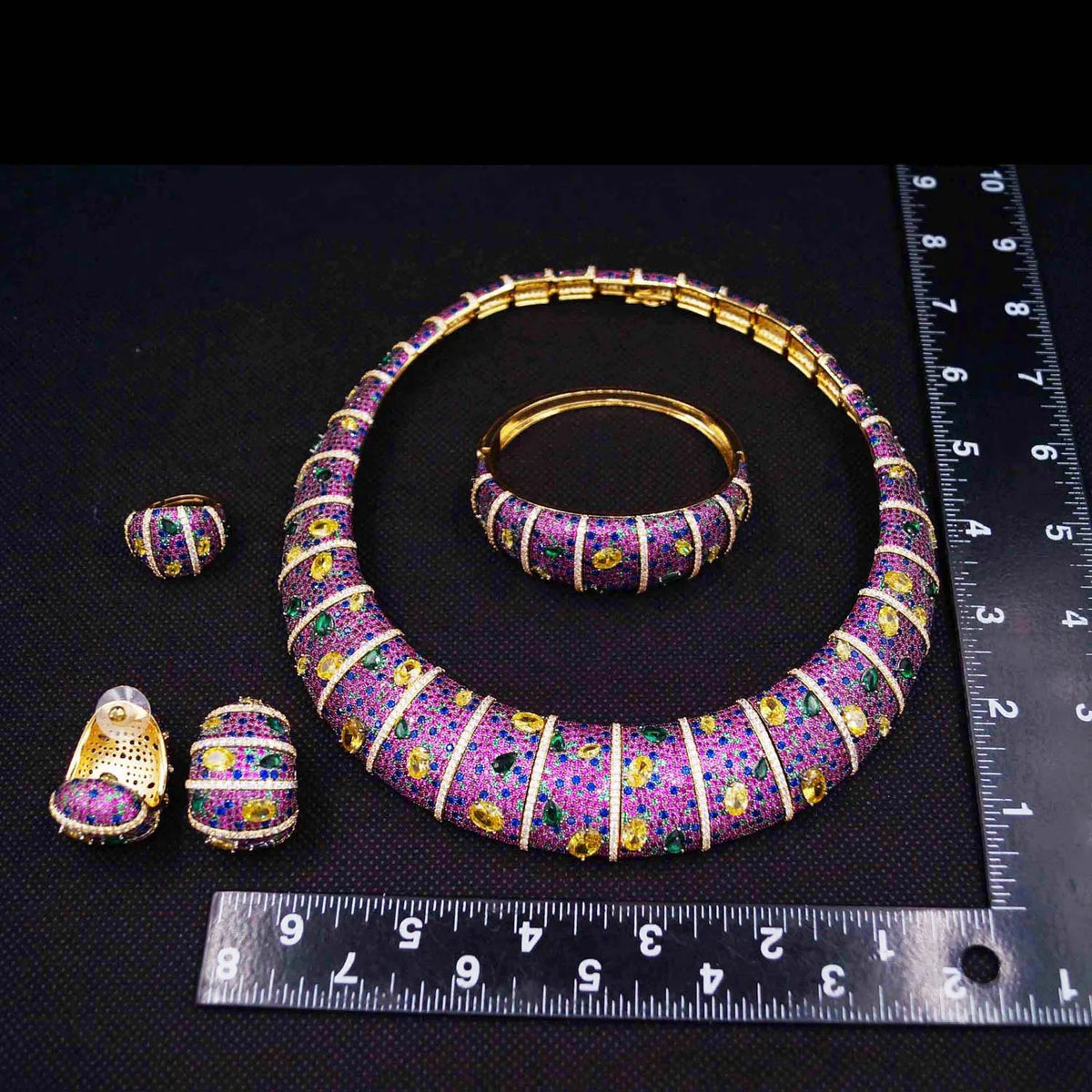 Favors Wedding Gold Jewelry Set Latest Multi Color Diamond Beads Jewelry Sets Cheap Woman Festival By Trendy Jewels