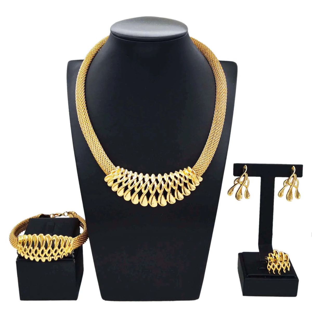 Exquisite 18K Gold Jewelry Set High-end Necklace Bracelet Jewelry Sets Available Woman Costume Accessories HA20057 By Trendy Jewels