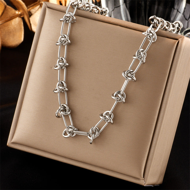 classic style solid color titanium steel plating bracelets necklace By Trendy Jewels