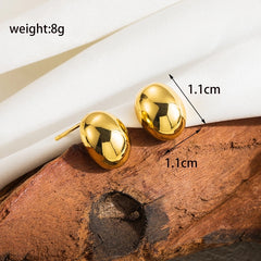 1 pair casual basic streetwear solid color plating stainless steel 18k gold plated ear studs By Trendy Jewels