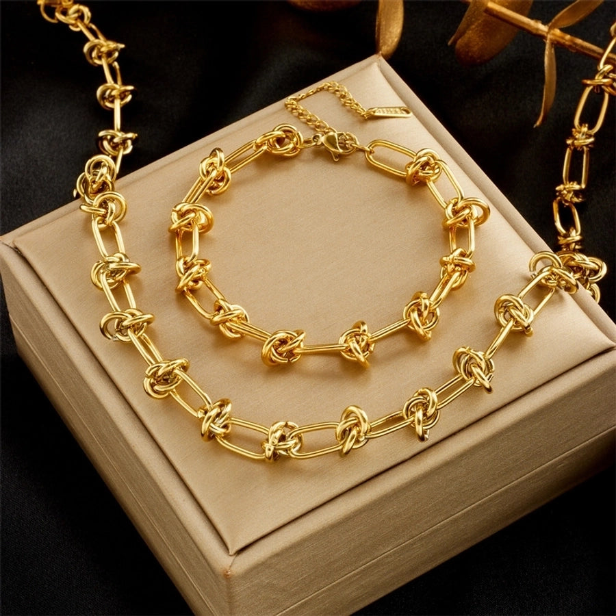 classic style solid color titanium steel plating bracelets necklace By Trendy Jewels