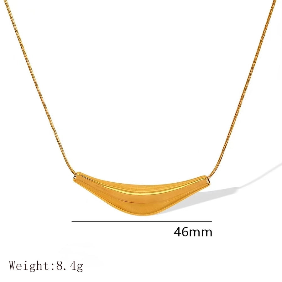 simple style geometric round heart shape stainless steel plating 14k gold plated pendant necklace By Trendy Jewels